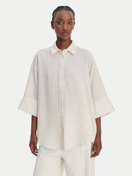 Eleh Koszula SS260297 Biały Relaxed Fit. Białe koszule Eleh, bez wzorów, z bawełny, bez kołnierzyka, bez ramiączek. Za 277.99 zł.
