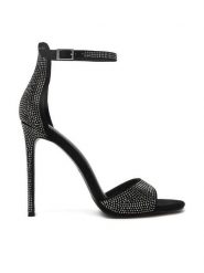 Eva Minge Sandały EO-MARA-LT2360LX-157 Czarny. Czarne sandały Eva Minge, bez wzorów, ze skóry, bez obcasa, na szpilce, bez zapięcia. Za 479.99 zł.