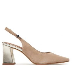 Sandały Tamaris. Szare sandały Tamaris, bez wzorów, bez obcasa, na słupku, bez zapięcia. Za 359.99 zł.