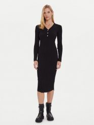 Morgan Sukienka dzianinowa 252-RMEXAS Czarny Regular Fit. Czarne sukienki Morgan, xs, bez wzorów, z dzianiny, bez kołnierzyka, bez ramiączek. Za 379.99 zł.