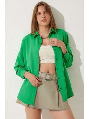 Happiness Istanbul Koszula w kolorze zielonym rozmiar: 38. Zielone koszule Happiness Istanbul, bez wzorów, bez kołnierzyka, bez ramiączek. Za 60.99 zł.