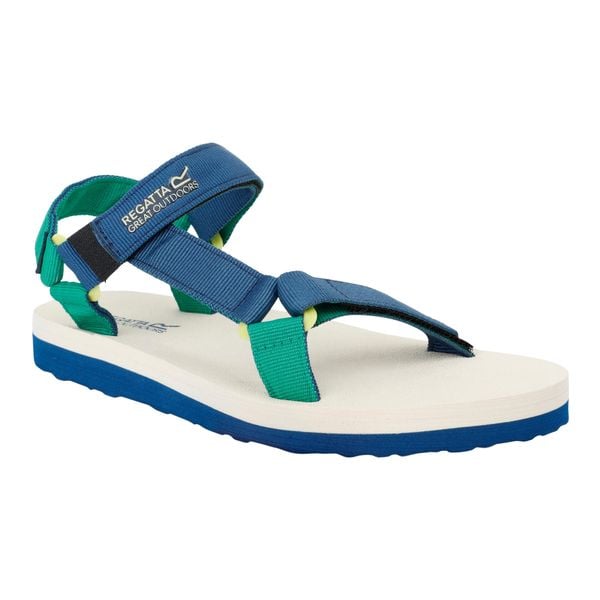 Sandały Damskie Vendeavour. Niebieskie sandały Regatta, bez wzorów, z materiału, sportowe, z otwartym noskiem, bez obcasa, bez zapięcia. Za 170.99 zł.