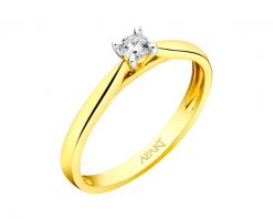 Pierścionek z żółtego złota z brylantem - 0,08 ct - próba 585. Żółte pierścionki Apart, z brylantem, złote. Za 1,990.00 zł.