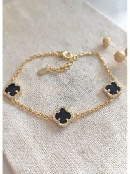 Miu Silver Pozłacana bransoletka z cyrkoniami i masą perłową rozmiar: onesize. Czarne bransoletki Miu Silver, z cyrkonią, pozłacane. Za 121.99 zł.