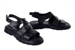 Artiker Relaks 58C2538 czarny, sandały damskie. Czarne sandały Artiker Relaks, bez wzorów, bez obcasa, bez zapięcia. Za 259.90 zł.