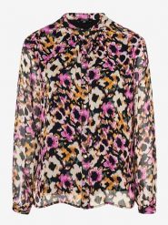 More & More Bluzka w kolorze czarno-pomarańczowo-różowym rozmiar: 40. Czarne bluzki More & More, bez wzorów, bez kołnierzyka, bez ramiączek. Za 73.93 zł.