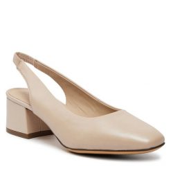 Sandały Caprice. Brązowe sandały Caprice, bez wzorów, bez obcasa, na słupku, bez zapięcia. Za 229.99 zł.