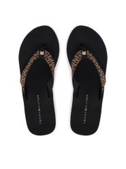 Tommy Hilfiger Japonki Wedge Summer Sandal Mono FW0FW09698 Czarny. Czarne klapki TOMMY HILFIGER, bez wzorów, z materiału, bez obcasa. Za 229.99 zł.