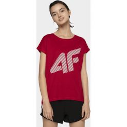 T-shirt damski TSD012 - czerwony. Czerwone t-shirty 4f, bez wzorów, z bawełny, bez kołnierzyka, bez ramiączek. W wyprzedaży za 34.99 zł.