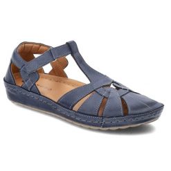 Niebieskie Sandały Armodo Wygodne Obuwie Damskie. Niebieskie sandały Armodo, bez wzorów, boho, bez obcasa, bez zapięcia. Za 242.99 zł.