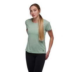 Koszulka turystyczna damska Black Diamond Lightwire SS Tech. Zielone bluzki Black Diamond, l, bez wzorów, sportowe, bez kołnierzyka, bez ramiączek. Za 168.99 zł.