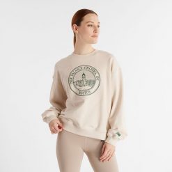 Bluza damska New Balance WT43553LIT – beżowa. Brązowe bluzy New Balance, s, bez wzorów, z bawełny, bez kaptura. Za 199.99 zł.