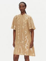 Bruuns Bazaar Sukienka koszulowa Philly BBW4552 Beżowy Loose Fit. Brązowe sukienki Bruuns Bazaar, bez wzorów, z wiskozy, bez kołnierzyka, bez ramiączek, koszulowe. Za 719.99 zł.