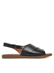 Lasocki Sandały WI23-3096-08 Czarny. Czarne sandały Lasocki, bez wzorów, ze skóry, bez obcasa, na płaskiej podeszwie, bez zapięcia. Za 159.99 zł.