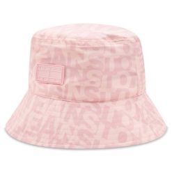 Kapelusz Tommy Jeans. Czerwone kapelusze Tommy Jeans, bez wzorów, z jeansu. Za 249.99 zł.