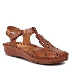 Sandały Pikolinos. Brązowe sandały Pikolinos, bez wzorów, bez obcasa, na płaskiej podeszwie, bez zapięcia. Za 359.99 zł.