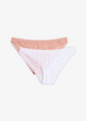 Figi mini z miękkiej koronki (2 pary). Czarne figi bonprix, bez wzorów, z koronki. Za 37.98 zł.