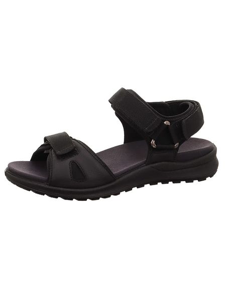 Legero Skórzane sandały "Siris" w kolorze czarnym rozmiar: 40. Czarne sandały Legero, bez wzorów, klasyczne, z otwartym noskiem, bez obcasa, bez zapięcia. Za 157.73 zł.