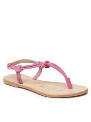 Manebi Sandały Suede Leather Sandals V 1.8 Y0 Różowy. Czerwone sandały Manebi, bez wzorów, ze skóry, bez obcasa, na płaskiej podeszwie, bez zapięcia. Za 499.99 zł.