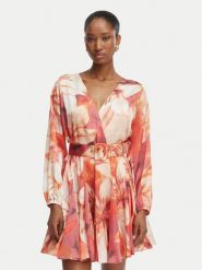 Marciano Guess Sukienka koktajlowa G6GK58 W2214 Pomarańczowy Regular Fit. Brązowe sukienki Marciano Guess, z aplikacjami, z syntetyku, wizytowe, bez kołnierzyka, bez ramiączek. Za 925.99 zł.