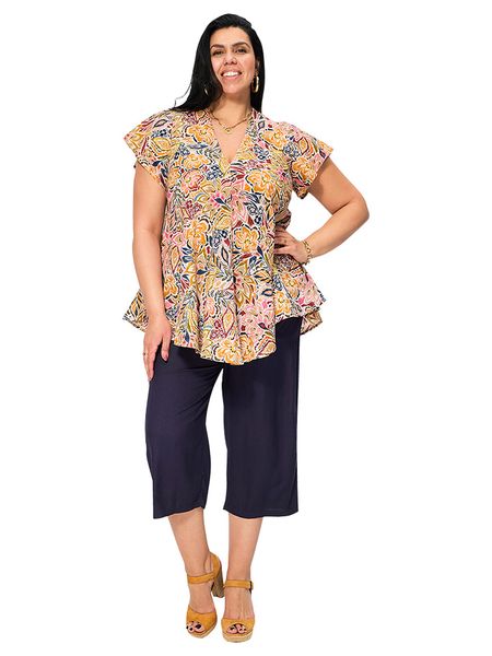 Aller Simplement Bluzka ze wzorem rozmiar: 42/44. Bluzki Aller Simplement, bez wzorów, z bawełny, klasyczne, bez kołnierzyka, bez ramiączek. Za 92.21 zł.