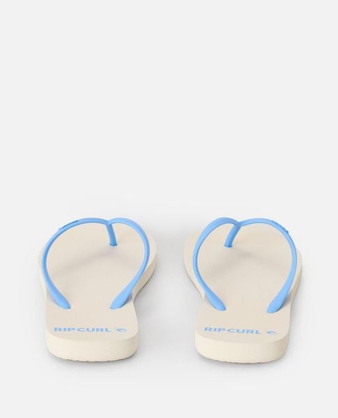 Japonki damskie Rip Curl Bondi Bloom. Niebieskie klapki Rip Curl, bez wzorów, z materiału, bez obcasa. Za 69.99 zł.