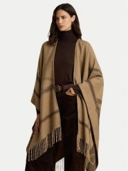 LAUREN RALPH LAUREN Ponczo 454P23618004 Brązowy jasny. Brązowe swetry Lauren Ralph Lauren, bez wzorów, z syntetyku, bez ramiączek. Za 989.99 zł.