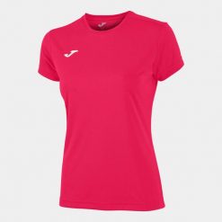 Koszulka do biegania damska Joma Combi z krótkim rękawem. Czerwone bluzki Joma, xs, bez wzorów, sportowe, bez kołnierzyka, bez ramiączek. Za 59.99 zł.