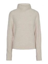 Pieces Sweter w kolorze kremowym rozmiar: L. Brązowe swetry Pieces, l, bez wzorów, ze splotem, bez ramiączek. Za 79.21 zł.
