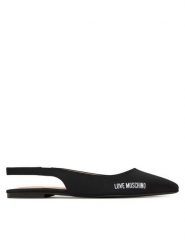 LOVE MOSCHINO Sandały JA11021G1NIM000036 Czarny. Czarne sandały Love Moschino, bez wzorów, z materiału, bez obcasa, na płaskiej podeszwie, bez zapięcia. Za 489.99 zł.