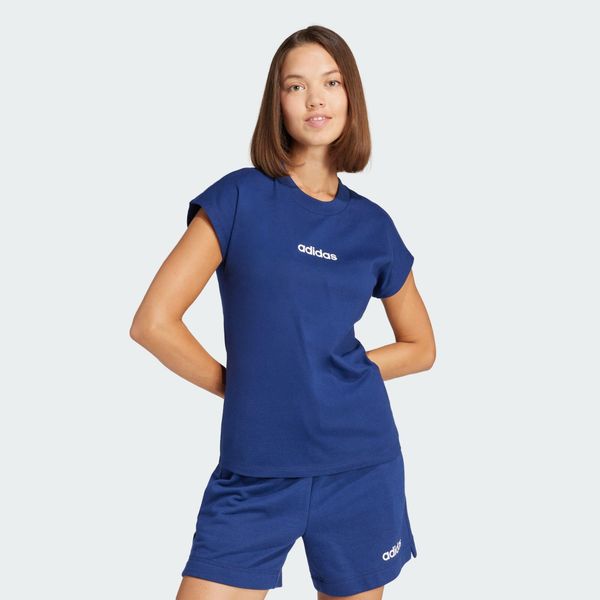 Koszulka Essentials Linear Cotton. Białe bluzki Adidas, m, bez wzorów, z bawełny, sportowe, bez kołnierzyka, bez ramiączek. Za 89.95 zł.