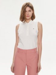 Tommy Hilfiger Polo 1985 WW0WW41794 Biały Slim Fit. Białe koszulki polo TOMMY HILFIGER, xl, bez wzorów, z bawełny, bez kołnierzyka, bez ramiączek. Za 209.99 zł.