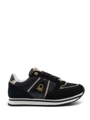 Benetton Sneakersy w kolorze złoto-czarnym rozmiar: 37. Czarne trampki Benetton, bez wzorów, z materiału, bez zapięcia. Za 159.21 zł.