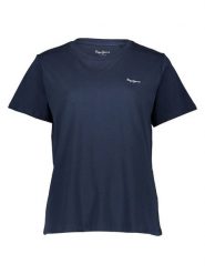 Pepe Jeans Koszulka w kolorze granatowym rozmiar: L. Niebieskie bluzki Pepe Jeans, l, bez wzorów, z bawełny, bez kołnierzyka, bez ramiączek. Za 59.95 zł.