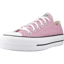 Buty CONVERSE CHUCK TAYLOR ALL STAR LIFT Rose. Czerwone trekkingi Converse, z tkaniny, trekkingowe. Za 384.21 zł.