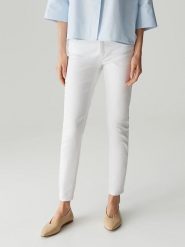 OPUS Dżinsy "Enja" - Slim fit - w kolorze białym rozmiar: 36/L28. Białe jeansy Opus, l, bez wzorów, z podwyższonym stanem. Za 214.95 zł.