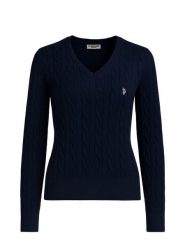 U.S. Polo Assn. Sweter w kolorze granatowym rozmiar: XL. Niebieskie swetry U.S. Polo Assn., s, bez wzorów, z bawełny, bez ramiączek. Za 165.31 zł.