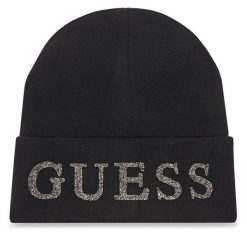 Czapka Guess. Czarne czapki Guess, z aplikacjami. Za 159.99 zł.