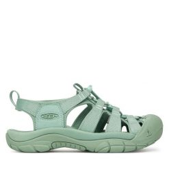 Sandały Keen. Niebieskie sandały Keen, bez wzorów, sportowe, bez obcasa, bez zapięcia. Za 329.99 zł.