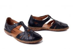 JOSEF SEIBEL 79529 95 100 Rosalie 29 schwarz, sandały damskie. Czarne sandały Josef Seibel, bez wzorów, ze skóry, bez obcasa, bez zapięcia. Za 309.90 zł.