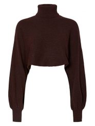 Pieces Golf w kolorze brązowym rozmiar: L. Brązowe golfy Pieces, l, bez wzorów, bez ramiączek. Za 91.56 zł.