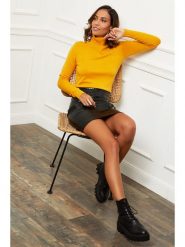 Soft Cashmere Golf w kolorze żółtym rozmiar: 34/36. Żółte golfy Soft Cashmere, bez wzorów, z kaszmiru, bez ramiączek. Za 108.74 zł.