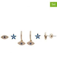 U.S. Polo Assn. Pozłacane kolczyki (3 pary) z kryształami rozmiar: onesize. Niebieskie kolczyki U.S. Polo Assn., z kryształem, metalowe. Za 122.67 zł.