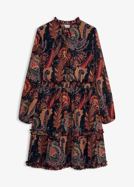 Sukienka szyfonowa. Czarne sukienki bonprix, bez wzorów, z szyfonu, bez kołnierzyka, bez ramiączek, mini. Za 159.99 zł.