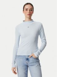 Tommy Jeans Bluzka Essential DW0DW19830 Niebieski jasny Slim Fit. Niebieskie bluzki Tommy Jeans, l, bez wzorów, z bawełny, bez kołnierzyka, bez ramiączek. Za 209.99 zł.