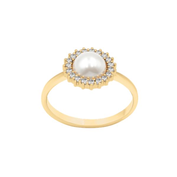 Pierścionek Cosmos z białą perłą no.3 pozłacany. Białe pierścionki Lilou, z cyrkonią, pozłacane. Za 279.00 zł.