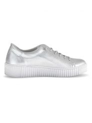 Gabor Skórzane sneakersy w kolorze srebrnym rozmiar: 41. Szare trampki Gabor, bez wzorów, bez zapięcia. Za 272.95 zł.