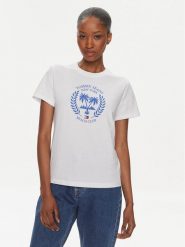 Tommy Jeans T-Shirt Prep Luxe DW0DW17835 Biały Regular Fit. Białe t-shirty Tommy Jeans, s, bez wzorów, z bawełny, bez kołnierzyka, bez ramiączek. Za 109.99 zł.