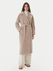 Weekend Max Mara Płaszcz wełniany Tempera 2525016082 Beżowy Regular Fit. Brązowe płaszcze Weekend Max Mara, na zimę, bez wzorów, z wełny, bez kaptura. Za 3,779.00 zł.