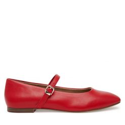 Baleriny Tamaris. Czerwone baleriny Tamaris, bez wzorów, bez obcasa. Za 229.99 zł.